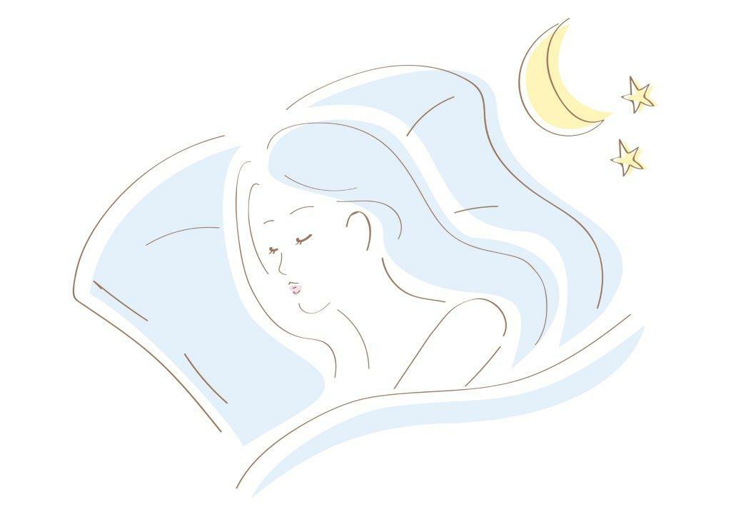 熟睡する女性のイラスト